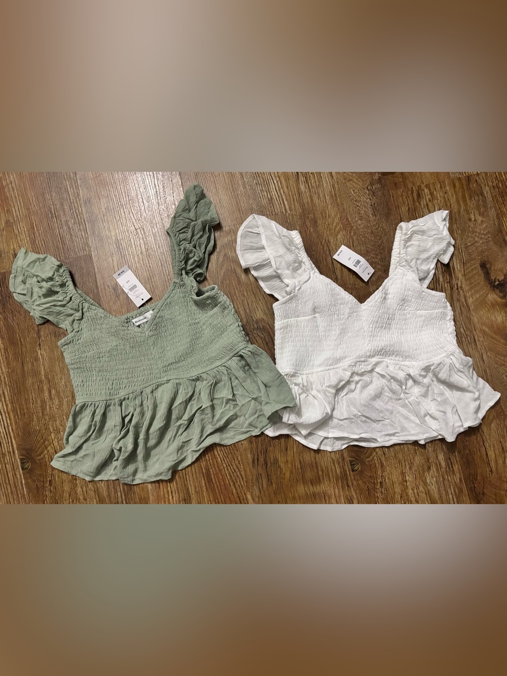 nwt bluenotes babydoll shirts green and white